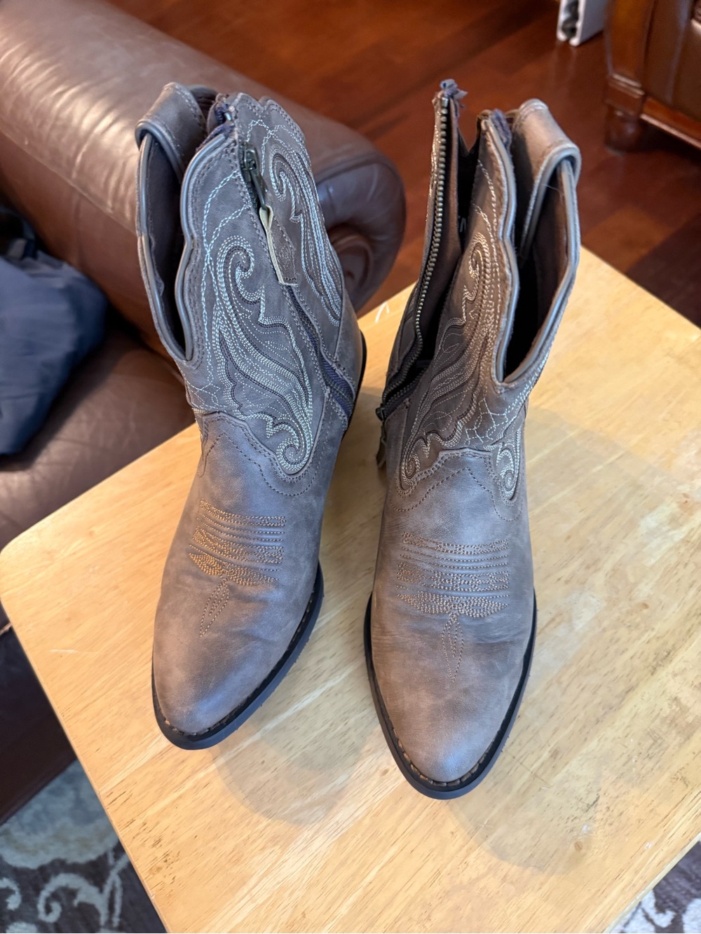 Durango Brown Suede Zip Ankle Boots